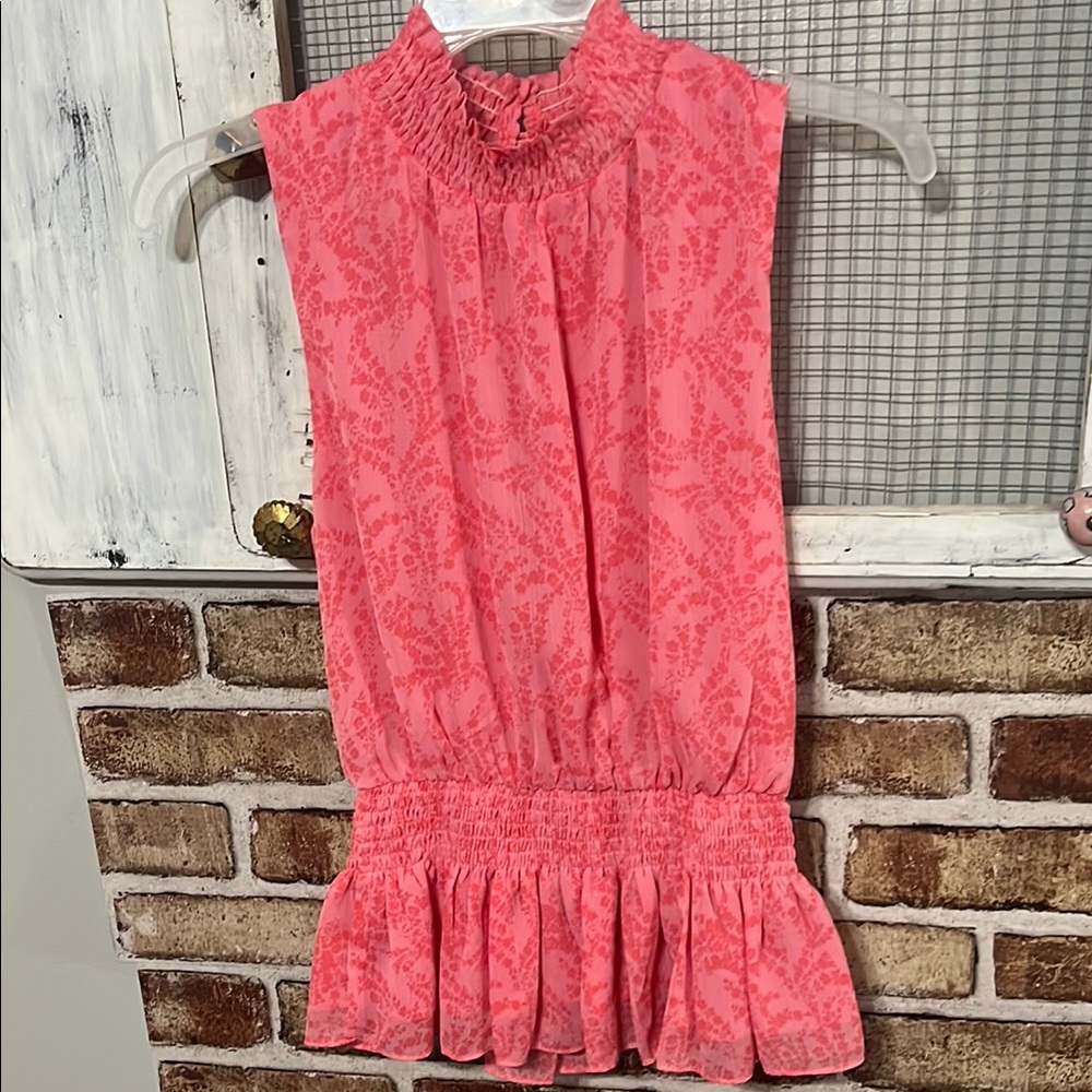 Vici Coral Patterned Sleeveless Blouse